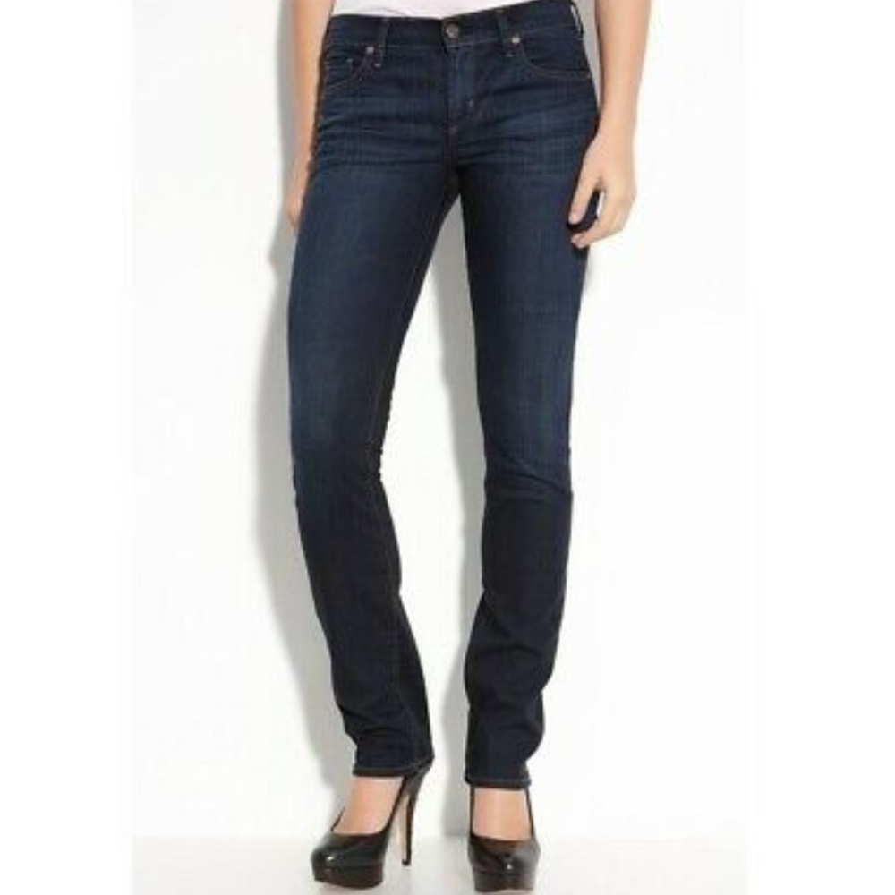 Citizens of Humanity Ava Low Rise Straight Leg Jean Dark Rinse Size 25.